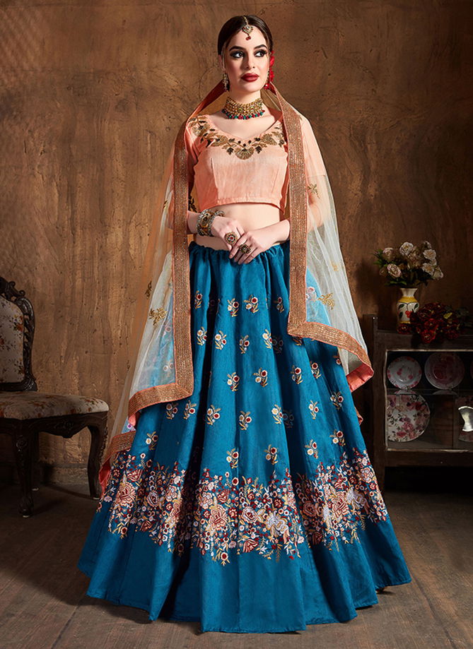 Heavy Silk Wedding Wear Embroidery Work Lehenga Cholis Collection